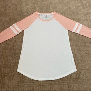{Z Supply} Soft Pink and White Long Sleeve Top ~ Size XS